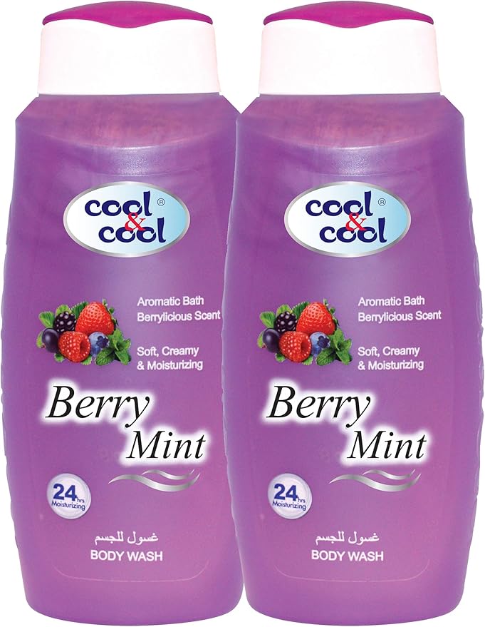 Cool & Cool Body Wash Berry Mint 500ML (Pack of 2) - Refreshing,Vitamin- E, 24-Hour Moisturizing, Invigorating Scent, Suitable for All Skin Types 1 Liter - Image 2